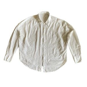 Rag and Bone White Button-Up Cotton Shirt